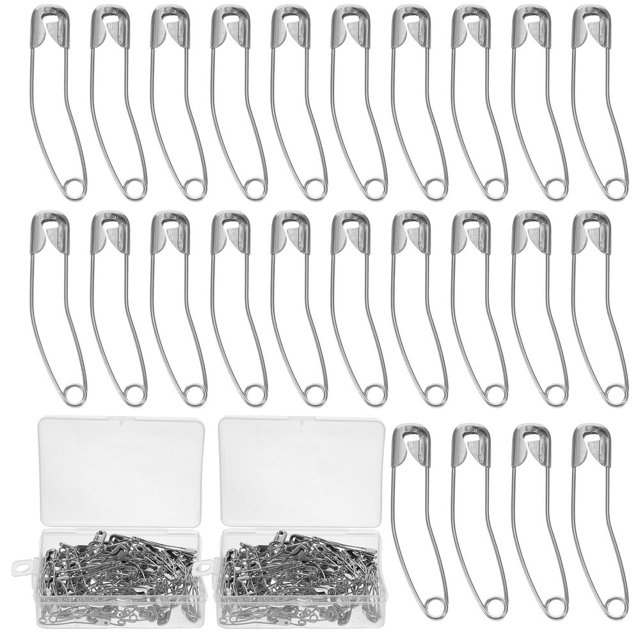 CHUANK 200 Pcs Épingles de Sécurité en Acier Inoxydable Épingles Courbées Épingle de Sécurité Courbée Durable pour Courtepointe