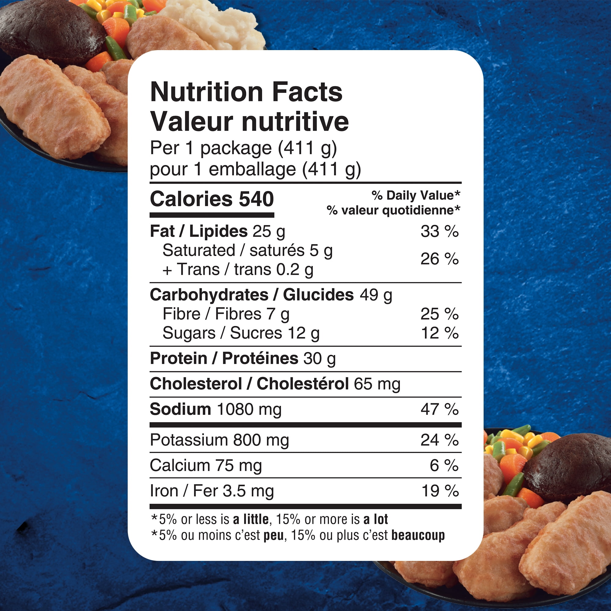 Hungry-Man Beer-Battered Chicken Frozen Entrée, With Potatoes, Veggies and a Brownie, 30 g of Protein, 411 g