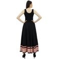 thumbnail image 3 of Bimba Women's Long Maxi Skirt With Contrast Border Boho Skirt With Elastic Waist, 3 of 8