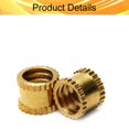 thumbnail image 3 of Wekity 1/4-20x6mm Female Thread Knurled Nuts, Hx8mm OD Brass Threaded Insert Embedment Nuts Hydraulic Welded Joint Injection Molding Assortment Kit for 3D Printing Injection Molding 15PCS-0621, 3 of 5