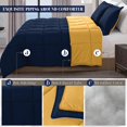 thumbnail image 2 of Mocassi Reversible 3-Piece Comforter Set with Matching Shams, Two Colors in One for Ultimate Versatility and Style, Full/Queen, Navy/Yellow, 2 of 6