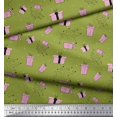 thumbnail image 3 of Soimoi Green Modal Satin Fabric Dot & Gift Box Party Print Sewing Fabric Yard 42 Inch Wide, 3 of 3