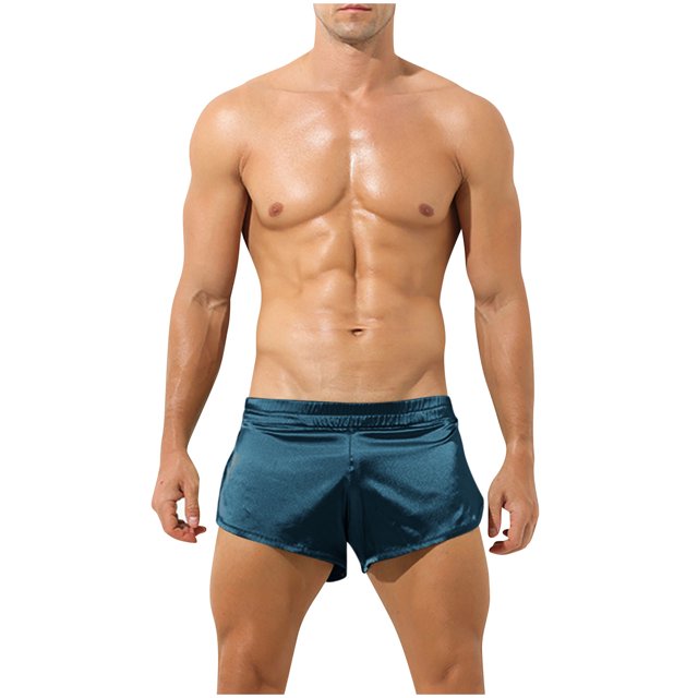 Rbaofujie Plus Size Underwear Men's Solid Color Ruffled Men's Front Split Pants Thin Oversized Underwear Compression Underwear For Men