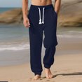 thumbnail image 3 of Plebaso Men's Sweatpants Elastic Bottom with Pockets Casual Drawstring Mens Textured Joggers Activewear, 3 of 5