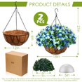 thumbnail image 2 of Hotop 2 Pack Artificial Hanging Baskets with Flow, 2 of 6