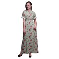 thumbnail image 1 of Bimba Robe Longue en Rayonne Begonia & Rayures pour Femmes Boho Plage Cocktail Fête Robe Fendue maxi-Grande, 1 of 6