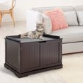 thumbnail image 3 of Costway Cat Litter Box Cabinet Furniture Cat Washroom Storage Bench, 3 of 9