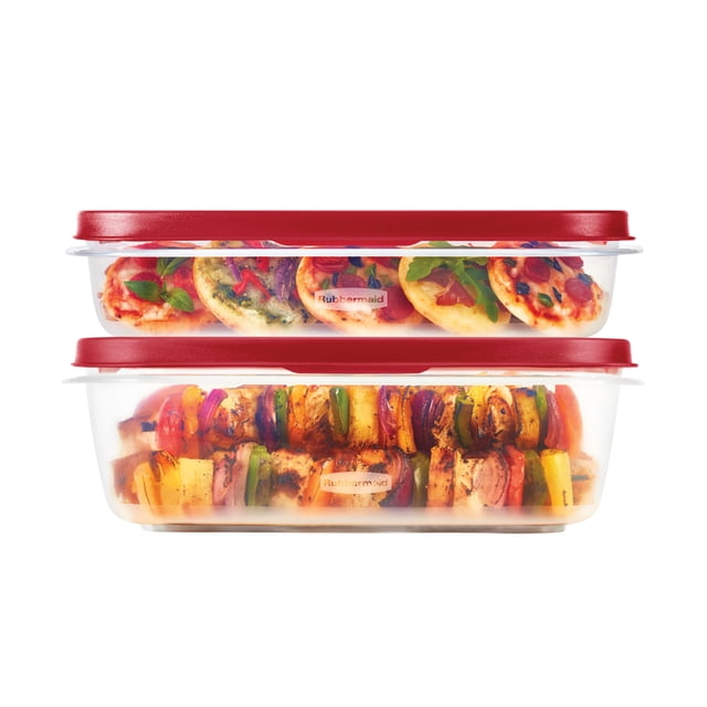 Rubbermaid EasyFindLids Food Storage Container Value Pack, Racer Red, 4-Piece Set