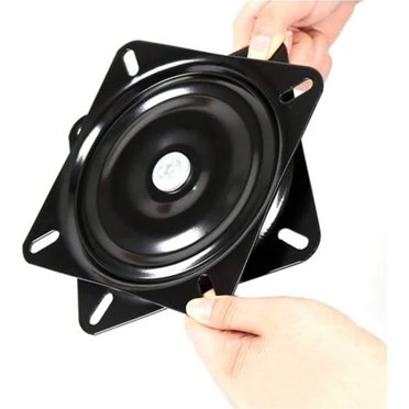 Plateau Tournant de 16 cm pour Meubles, Sofas, Téléviseurs et Tabourets de Bar - Support Carré Noir Rotatif à 360°
