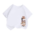 thumbnail image 1 of LUOGENLI T-Shirt pour Filles Enfant Filles Mignon Mode Imprimé Décontracté Ample Col Rond Manche Courte Tee Été T-Shirt Hauts Maxi Hauts avec Shorts en Dessous Blanc 2-4 Ans, 1 of 4