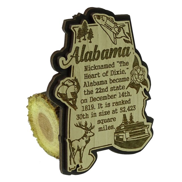 USA Alabama State Map Wooden Magnet Souvenir Fridge Magnet Gift