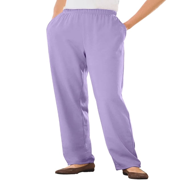 CHOK Plus Size 7-Day Knit Straight Leg Pant Stretch Elastic Waist Petite & Tall - 3X Navy
