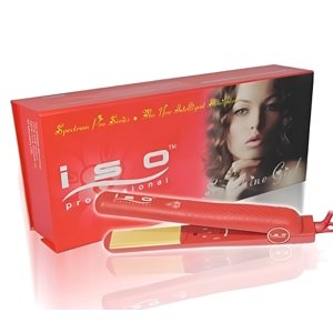 ISO Beauty Red Sunshine Fille Plaques en céramique Lisser le spectre plat de fer Pro Le lisseur intelligent des cheveux