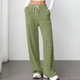 thumbnail image 2 of fatyb Womens Casual Ribbed Knit Pants Wide Leg Lounge Pants with Pockets Drawstring Loose Comfy Trousers, 2 of 6