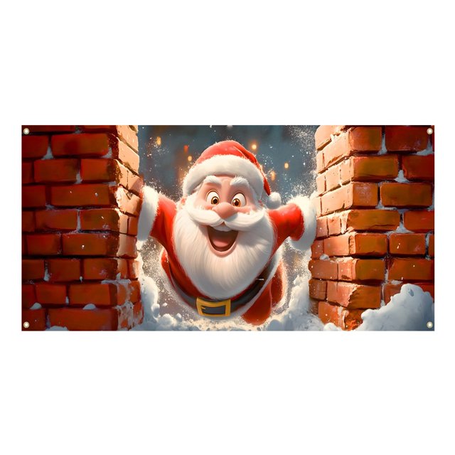 Bannière de Noël Festive pour Garage de Fête avec Couleurs Vives, Design Festif Parfait pour les Passionnés d'Auto, Garages à Domicile, Suspension Facile, Matériau Durable
