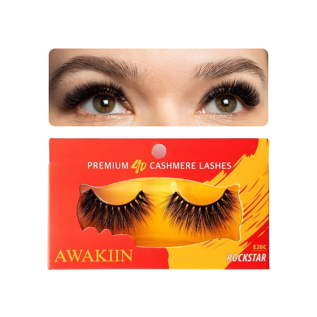 4D Premium Cashmere Natural False Lashes Fake Natural Eyelashes - Rockstar