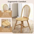 thumbnail image 4 of Costway 3 PCS Dining Set for 2 Round Table with 2 Chairs Solid Rubber Wood Frame Modern Beige, 4 of 6