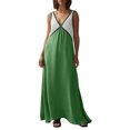 thumbnail image 2 of TACILIP Robes pour Femmes, Robe Unie à Col en V Sans Manches à Blocs de Couleur pour Femmes, Cadeaux pour Femmes, 2 of 8