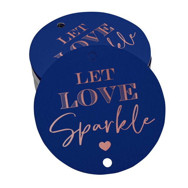 Inkdotpot Real Rose Gold Foil Let Love Sparkle Wedding Tags Favor Hang Paper Tags 100 Pieces