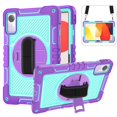 thumbnail image 1 of For Xiaomi Redmi Pad SE 11 Inch 360 Rotating Tablet Case Kids Safe Cover With Hand Shoulder Strap 3-Layers Protection Funda Capa Purple-Mint Green Redmi Pad SE 11 inch, 1 of 6