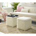 thumbnail image 1 of Inspired Home Allen Faux Fur Ottoman Storage Space Cube Shaped Serving Tray Top, 1 of 8