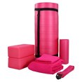 thumbnail image 1 of BalanceFrom Complete 7-Piece Yoga Set with 71” x 24” x 1” Extra Thick Mat, Pink, 1 of 12