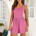 thumbnail image 2 of RKSTN Jumpsuits for Women Summer Fashion Solid Color Running Workout Rompers Exercise Gym Yoga Sprots Loose Fit Backless Jumpsuits 2024, 2 of 5