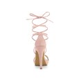 thumbnail image 4 of BLISSFUL STEP Sandales pour Femmes Talons Aiguilles Talons Plateforme Sandales à Lacets Rose 10, 4 of 8