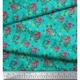 thumbnail image 2 of Soimoi Poly Georgette Fabric Leaves & Floral Artistic Print Sewing Fabric Yard 42 Inch Wide, 2 of 4