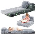 thumbnail image 1 of Costway Canapé-Lit Pliant pour Enfants Matelas de Sol avec Coussin Décoratif et Housse Lavable à la Machine Gris, 1 of 9