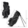 thumbnail image 2 of Gymax Golf Stand Bag 6 Way Divider Golf Carry Bag w/ Straps & 7 Storage Pockets Black, 2 of 10