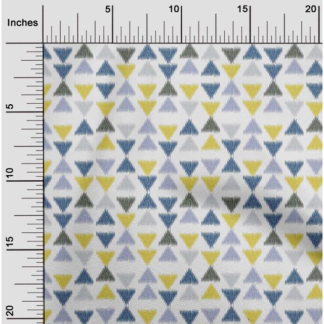 oneOone Polyester Lycra Fabric Triangle Ikat Printed Craft Fabric BTY 56 Inch Wide