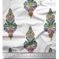 thumbnail image 1 of Soimoi Poly Georgette Fabric Leaves & Floral Block Printed Craft Fabric by The Yard 52 Inch Wide, 1 of 3
