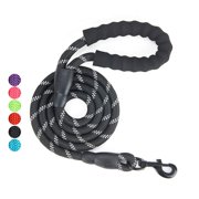 Dog Leash with Comfortable Padded Handle and Highly Reflective Threads Dog Leashes for Medium and Large Dogs -Black