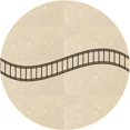 thumbnail image 1 of Ahgly Company Tapis Rond Lavable en Machine Intérieur Transitionnel Beige, 4 Pieds Rond, 1 of 7
