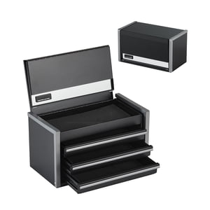 KFFKFF Boîte à outils en métal, 8.6 pouces, Boîte à outil en métal portable avec 3 Tiroirs, petite poitrine à outils avec EVA Linges de maison et PP Plaquettes de pieds