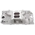 thumbnail image 1 of Edelbrock Intake Manifold 7161 Performer RPM; 1500-6500 RPM Range; Dual-Plane/Oval Port; 4-Barrel Square-Bore Carburetor; Aluminum; Natural, 1 of 2