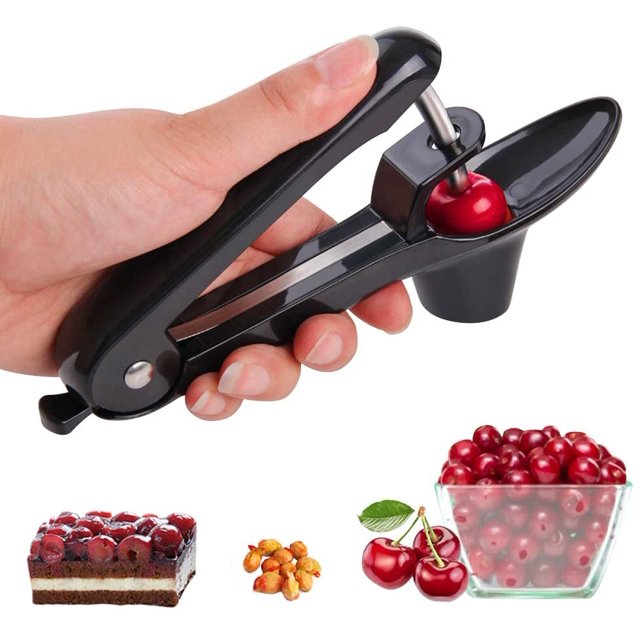 Cherry Pitter Tool, Olive Pitter, Cherry Pitter Remover, Portable Kitchen Cherry Pitter (Black)