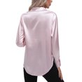 thumbnail image 3 of Innerwin Shirts Long Sleeve Ladies Tunic Tops Office Button Down Soft Blouse Pink L, 3 of 4