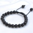 thumbnail image 3 of Natural Healing Power Gemstone Crystal Beads Unisex Adjustable Macrame Bracelets 8mm,Onyx, 3 of 4