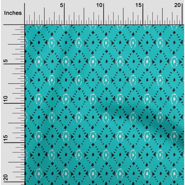 oneOone Viscose Jersey Fabric Geometric Block Print Sewing Fabric BTY 60 Inch Wide
