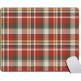 thumbnail image 1 of Red Beige Plaid Premium Mouse Pad Textured Mousepad (7.9" x 9.5") with Natural NonSlip Rubber Base, Ideal for Laptop, Computer & PC, Vintage Look, 1 of 4