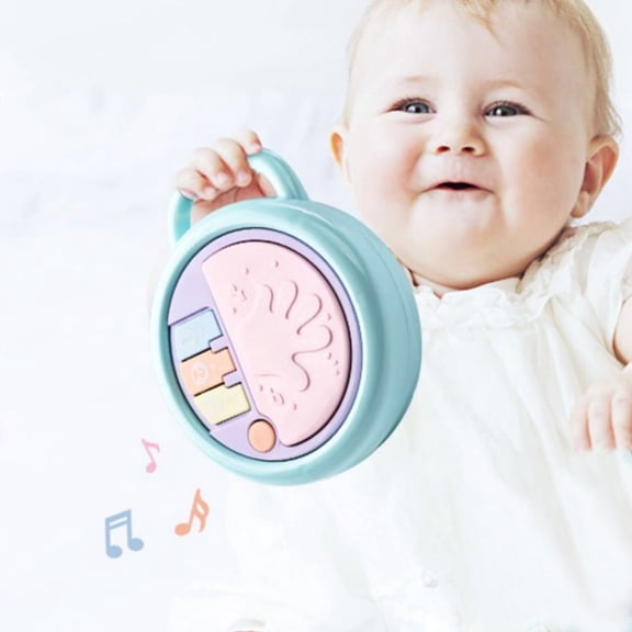Cameland Tambour à Claquettes Lumineux Musical pour Bébé et Enfant, Petit Jouet d'Entraînement à la Préhension, Tambour à Claquettes, Casse-Tête, Jouet d'Éveil