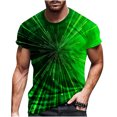 thumbnail image 1 of Meichang T-Shirt pour Homme Grande Taille, Coupe Ajustée, Muscle, Stylé, Amusant, à Rayures, Imprimé 3D, T-Shirt Décontracté à Col Rond, Chandail à Enfiler, Hauts Coupe Ample, Manches Courtes, Chandails Légers et Doux, Entraînement Sport, T-Shirts Tee, M-5TG, 1 of 5