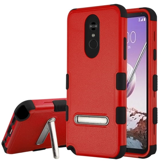 LG Stylo 5 Phone Case Tuff Hybrid Shockproof Impact Resistant Heavy Duty Armor Rubber Rugged Hard TPU Protective with Kickstand [Military-Grade Certified] Cover RED Phone Case for LG Stylo 5 [2019]