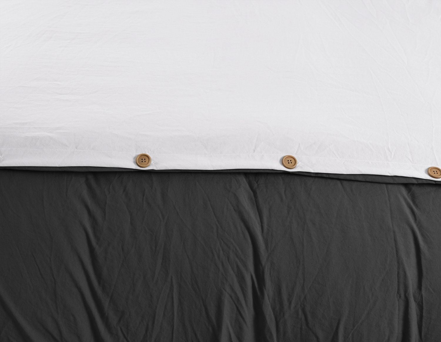 Swift Home Reversible Ultra Soft Solid Duvet Cover Set with Decorative Button Closure, Twin, White