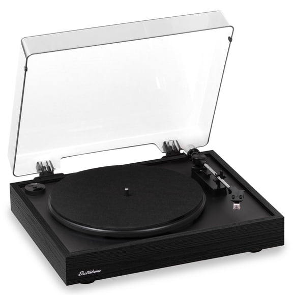 Electrohome Montrose Vinyl Record Player 2-Speed Belt-Drive Turntable, with Audio-Technica Stylus, Speed Control Motor, Built-in Preamp, Wood Plinth, Anti-resonant Platter, Auto-Stop (RR35B)