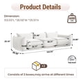 thumbnail image 2 of The Magic Home 3-Seater Modular Floor L-Shaped Chenille Sectional Sofa, Beige, 2 of 12