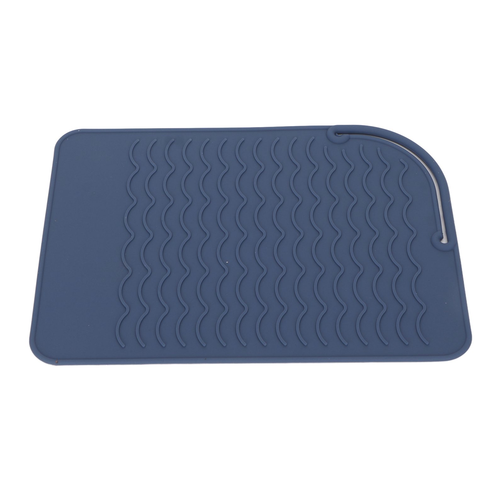 Heat Insulation Silicone Mat, Larger Size Anti Skid Professional Corrugated Pattern Heat Resistant Silicone Mat For Curling Stick Blue,Green,Grey