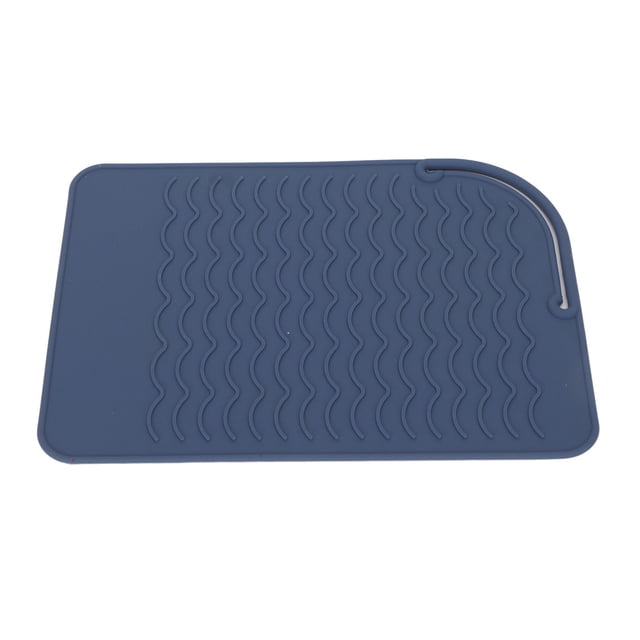 Heat Insulation Silicone Mat, Larger Size Anti Skid Professional Corrugated Pattern Heat Resistant Silicone Mat For Curling Stick Blue,Green,Grey